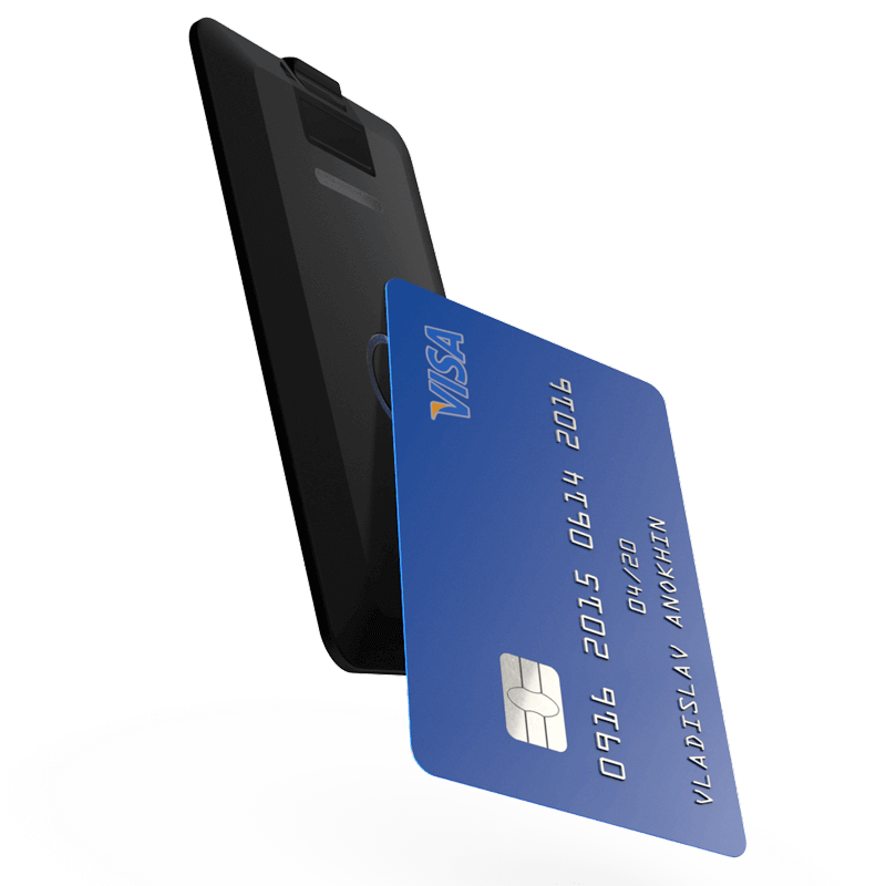 Zepto vaporizer compared with a credit card to show its slim size